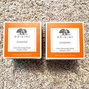 New in Box Lot of 2 Full Size Origins Ginzing Glow Boosting Mask
